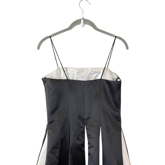Cache Vtg Black Satin Beaded Formal Prom Ball Gown Y2K 90s Dress Masquerade Whit - Picture 6 of 8